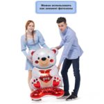 Шар фольгированный фигурный "Мишка с сердцем", 147 см — изображение 2