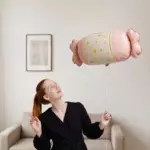 Шар фольгированный фигурный "Конфета сердца розовые" — изображение 2